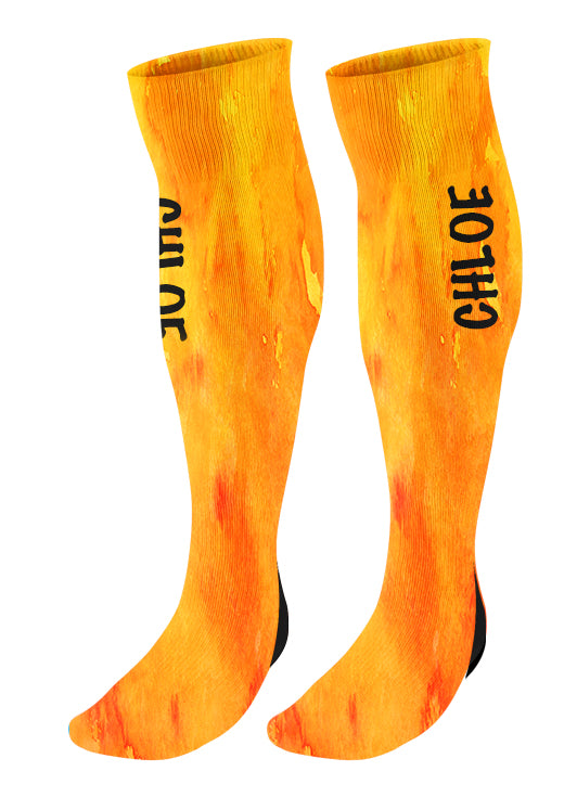 Personalized Knee High Socks with Name, Watercolor Background, Custom Name Socks, Birthday socks