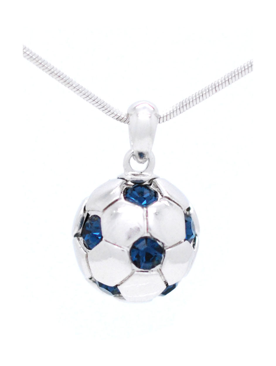 Soccer Ball Charm Necklace Pendant Sports in Sterling Silver | Takar Jewelry