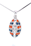 Football Necklace - Large - Two Tone - 18" Chain