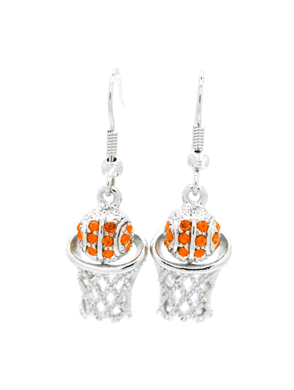 Basketball Earrings DANGLE - Orange