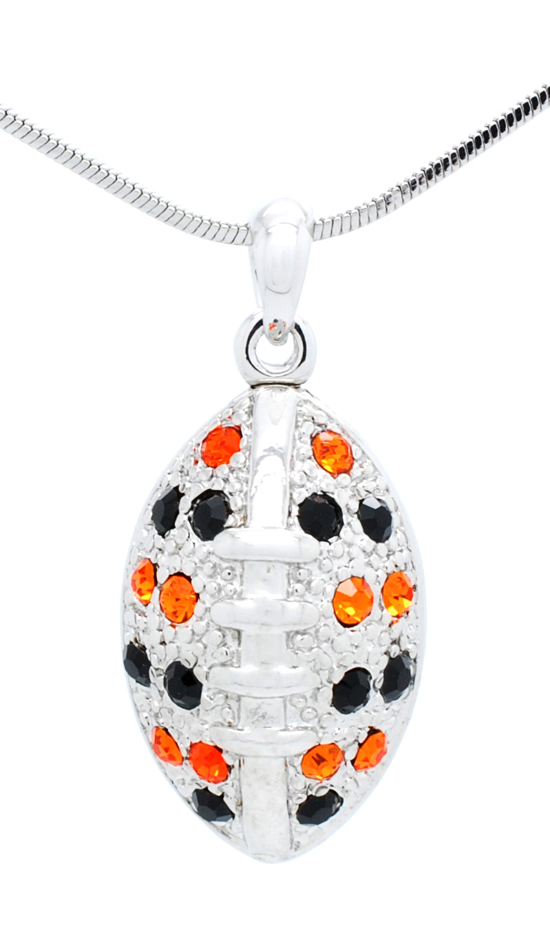 Football Necklace - Large - Two Tone - 18" Chain