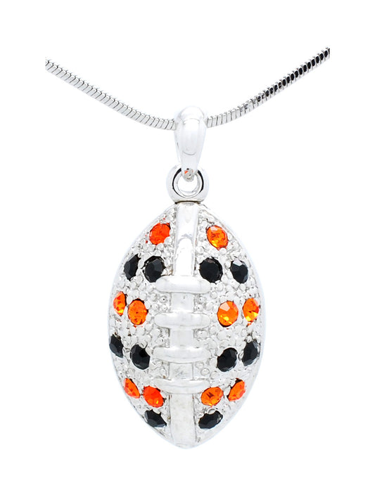 Football Necklace Large - Orange/Black