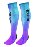 Personalized  Paw Print Knee High Socks, Watercolor Background, Custom Mascot Paw Socks