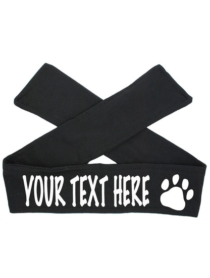 Custom Personalized PAW PRINT TIE Headband - Flat (Non Sparkle) Letters!