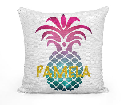 Personalized Pineapple Mermaid Sequin Flip Pillow