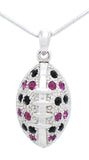 Football Necklace - Large - Two Tone - 18" Chain
