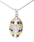 Football Necklace - Large - Two Tone - 18" Chain