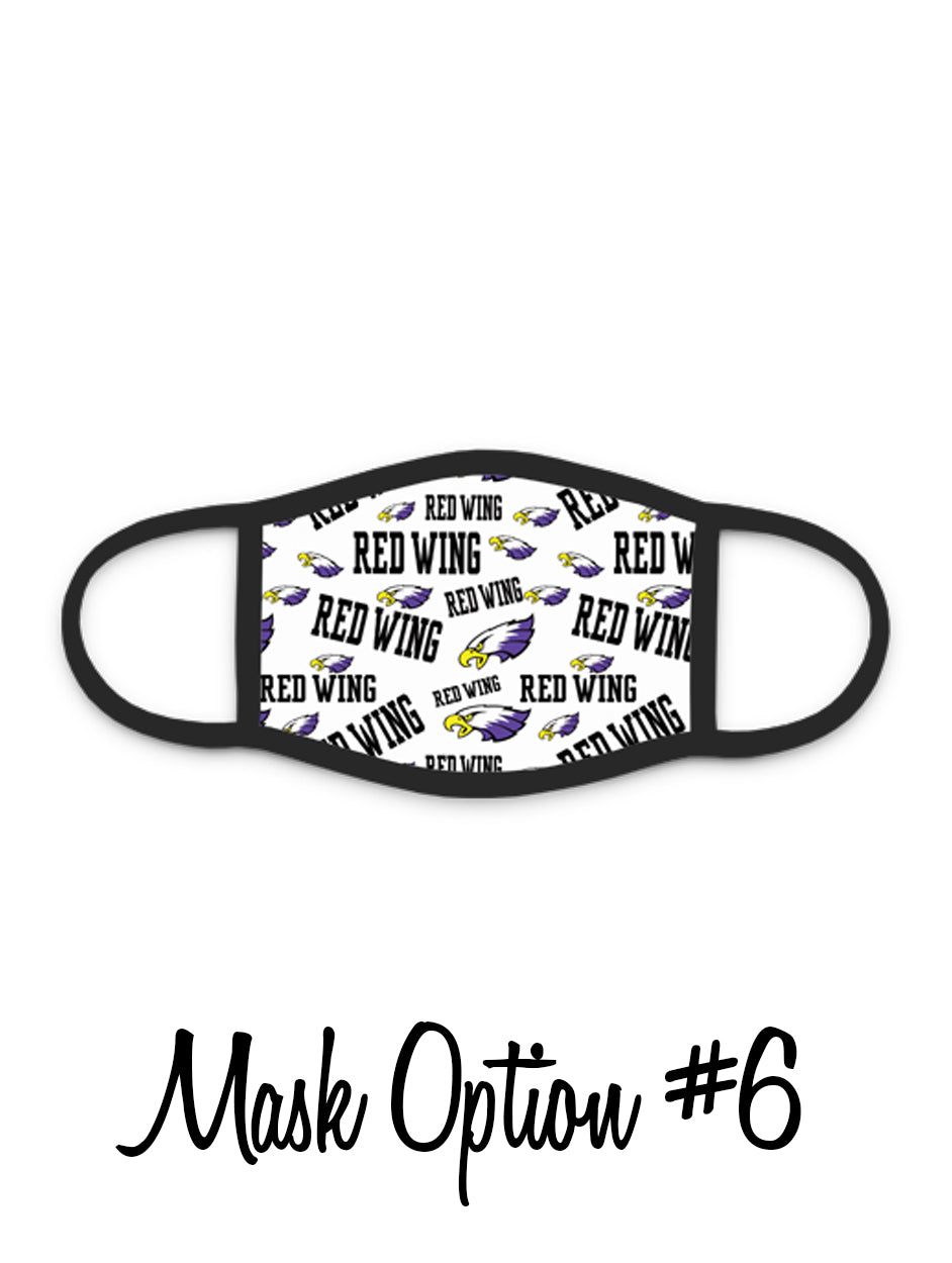 Red Wing Wingers Face Mask - #6 - Repeating Logo