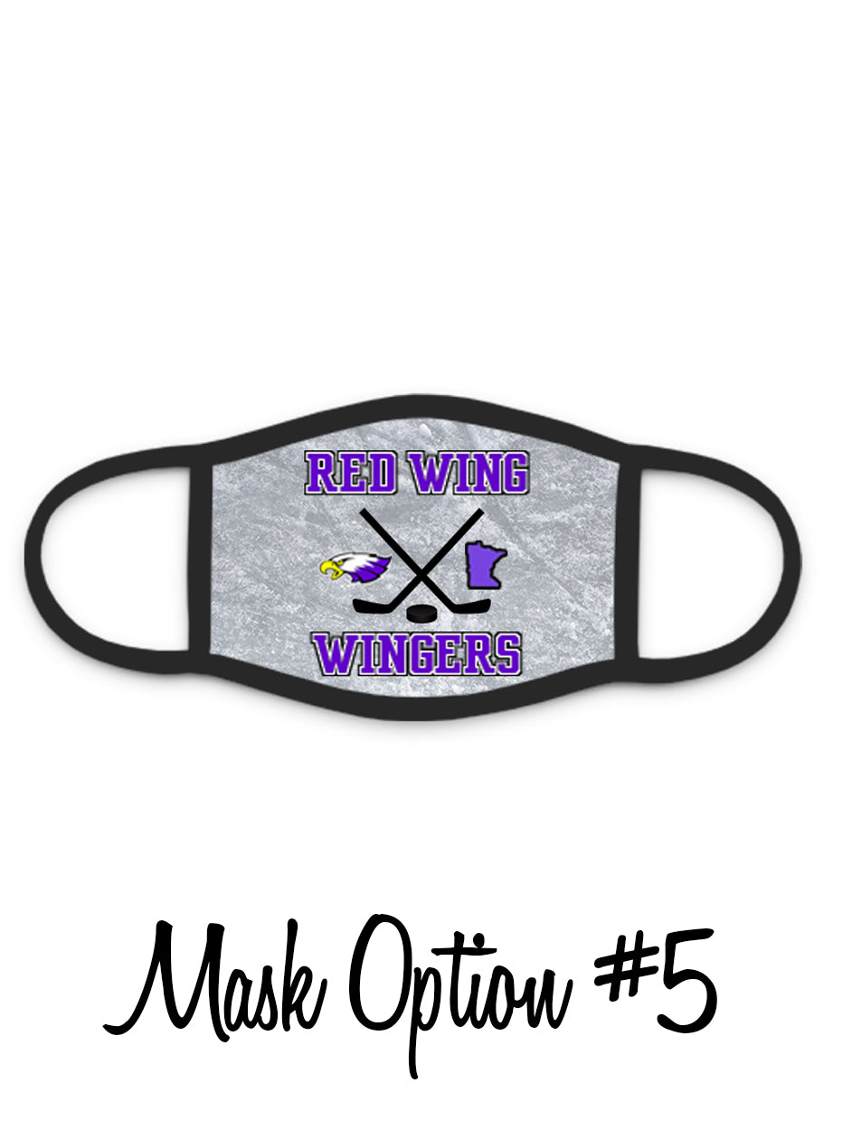 Red Wing Wingers Face Mask - #5 - Hockey Face Mask