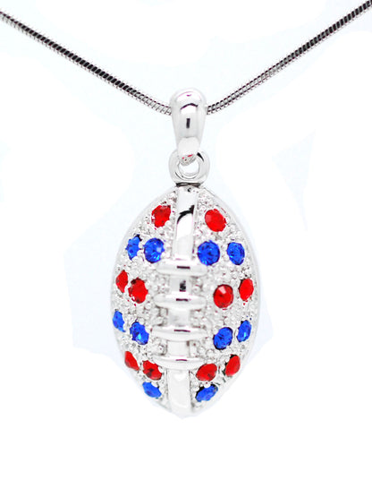 Football Necklace - Large - Two Tone - 22" Chain