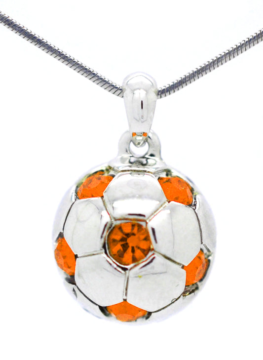 Soccer Ball Necklace - Orange