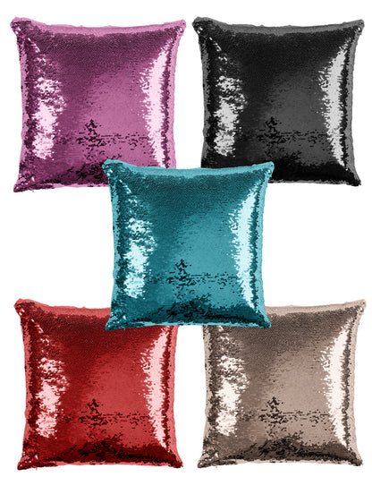 CUSTOM SEQUIN PILLOW - FLORIDA BLUE & ORANGE