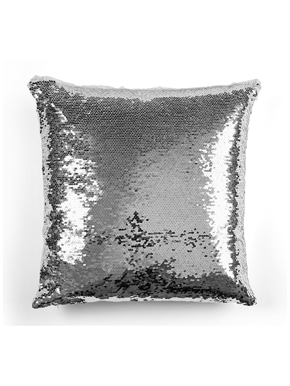 Custom Sequin Hockey Pillow with Watercolor Background