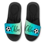 SOCCER  Abstract Custom Slides / Sandals - Choose your Background!