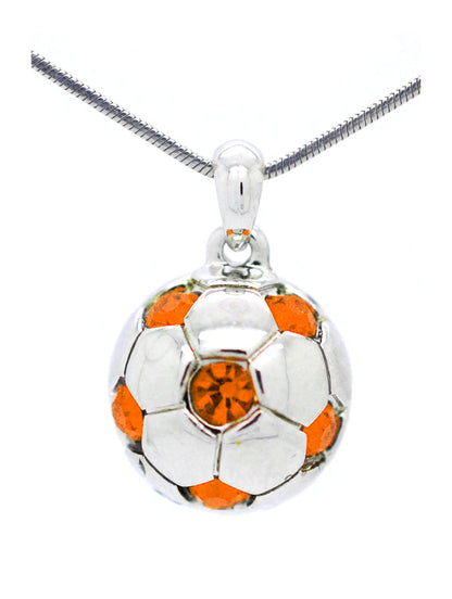 Soccer Ball Necklace - Orange