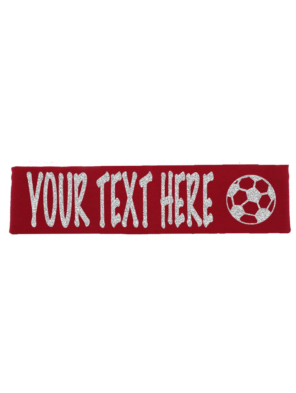 Custom Soccer Headband (Cotton/Lycra) - Sparkle Letters!