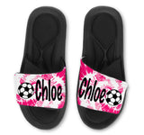 Soccer Tie Dye Custom Slides / Sandals - Choose your Background!