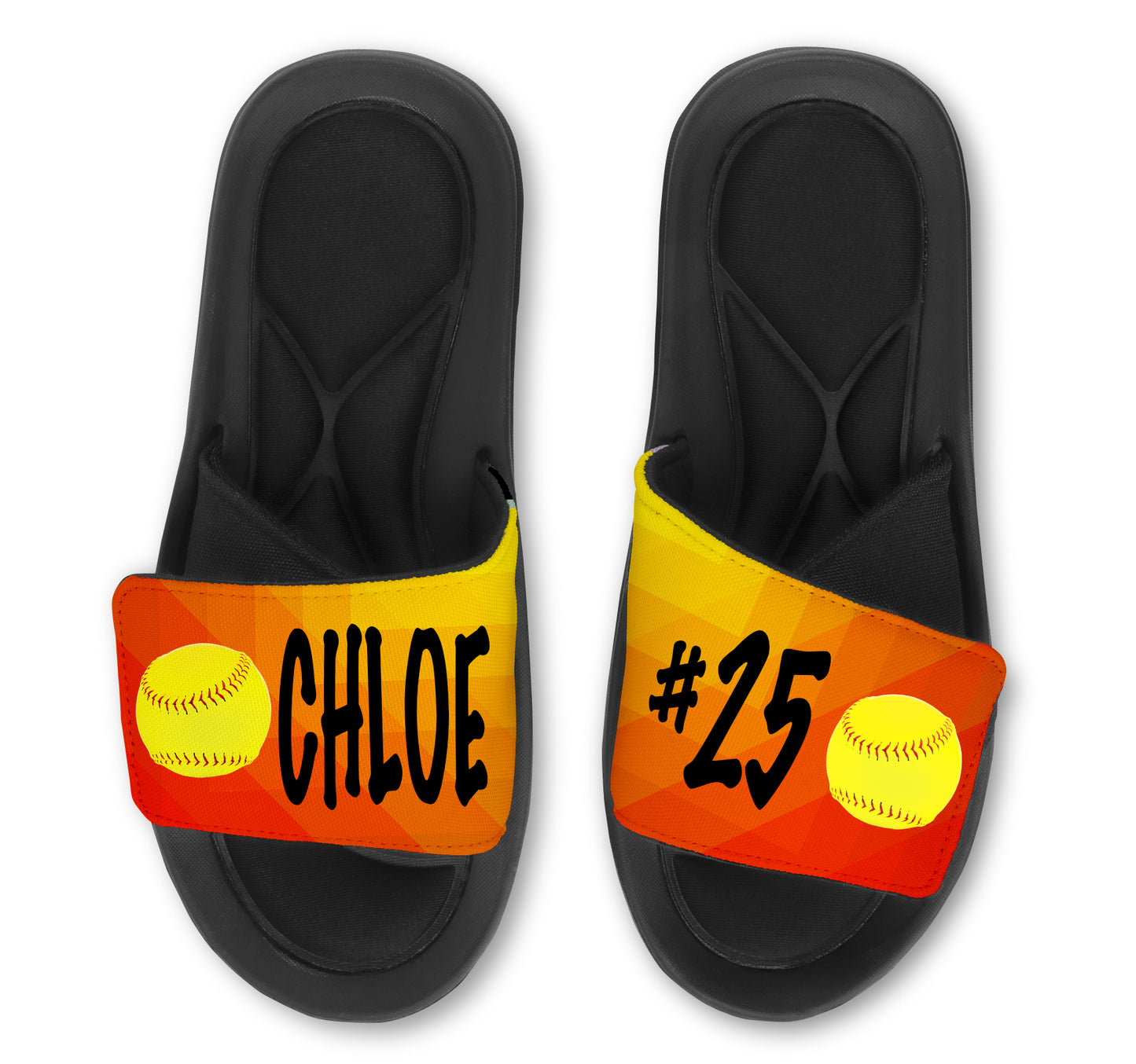 Softball Abstract Custom Slides / Sandals - Choose your Background!