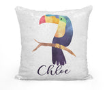 Custom Personalized TOUCAN Sequin Mermaid Flip Pillow