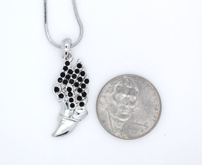 Winged Foot Necklace - Medium Size Track Necklace With Crystal Pendant