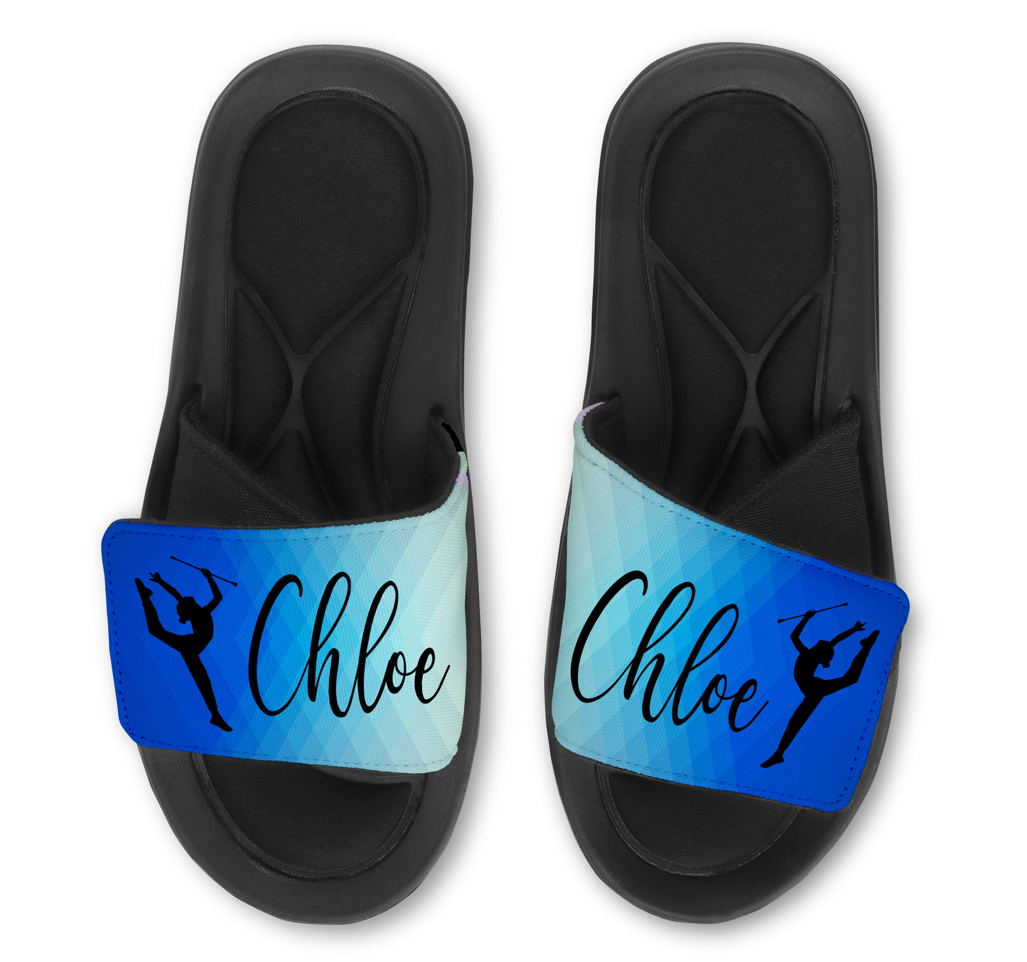 Baton Twirling Abstract Colored Custom Slides Sandals