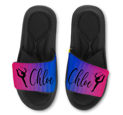 Baton Twirling Abstract Colored Custom Slides Sandals