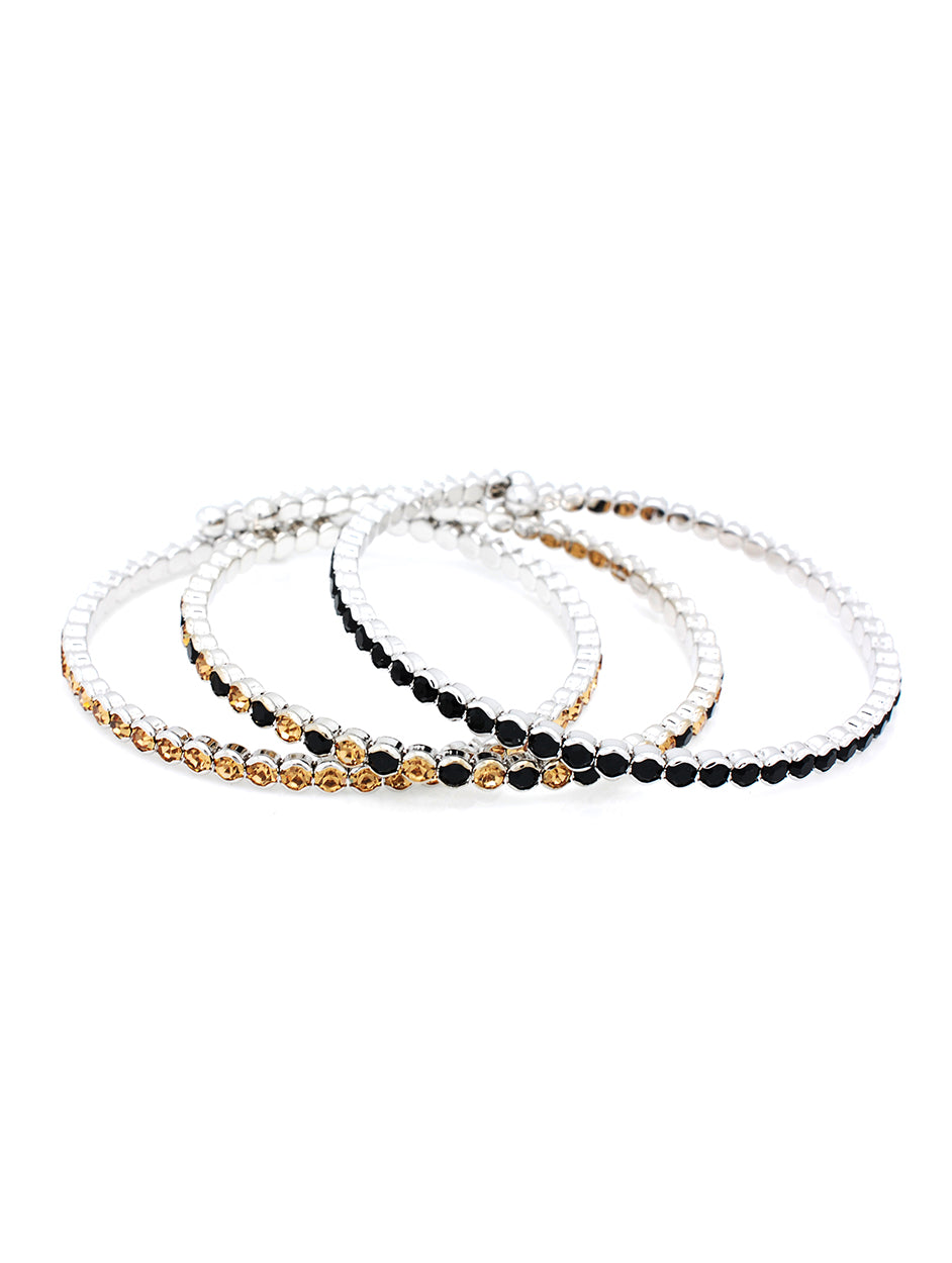 Deluxe Flex Bracelets - Black/Lt Gold