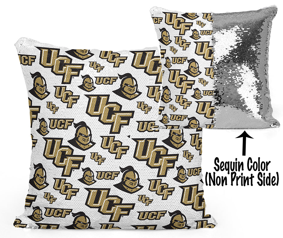 UCF Sequin Flip Pillow - University of Central Florida - Multi Logos Design