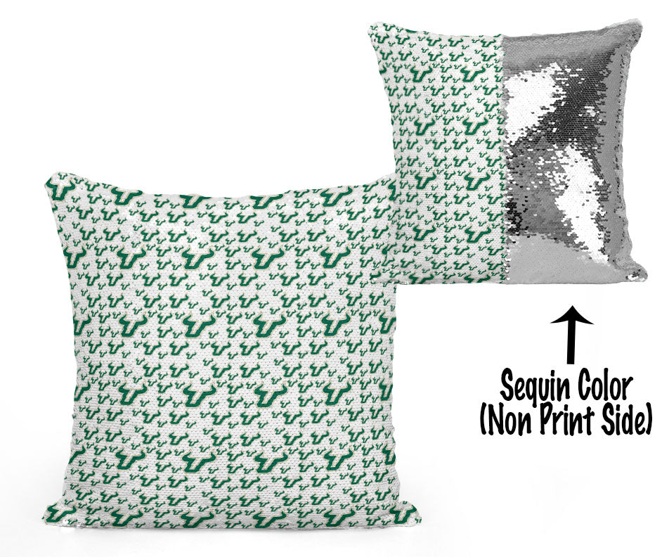 USF Sequin Flip Pillow - University of South Florida - Mini Logos Design