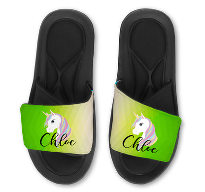 UNICORN Abstract Custom Slides / Sandals - Choose your Background Color.