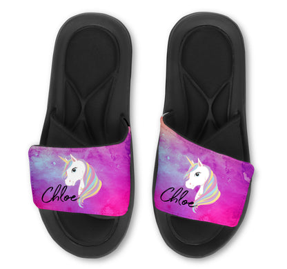Unicorn Custom Slides / Sandals - Watercolor