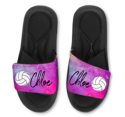 Volleyball Custom Slides / Sandals - Watercolor