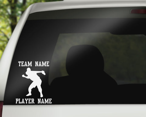 Custom Softball Fastpitch Car Window Decal - Throwing