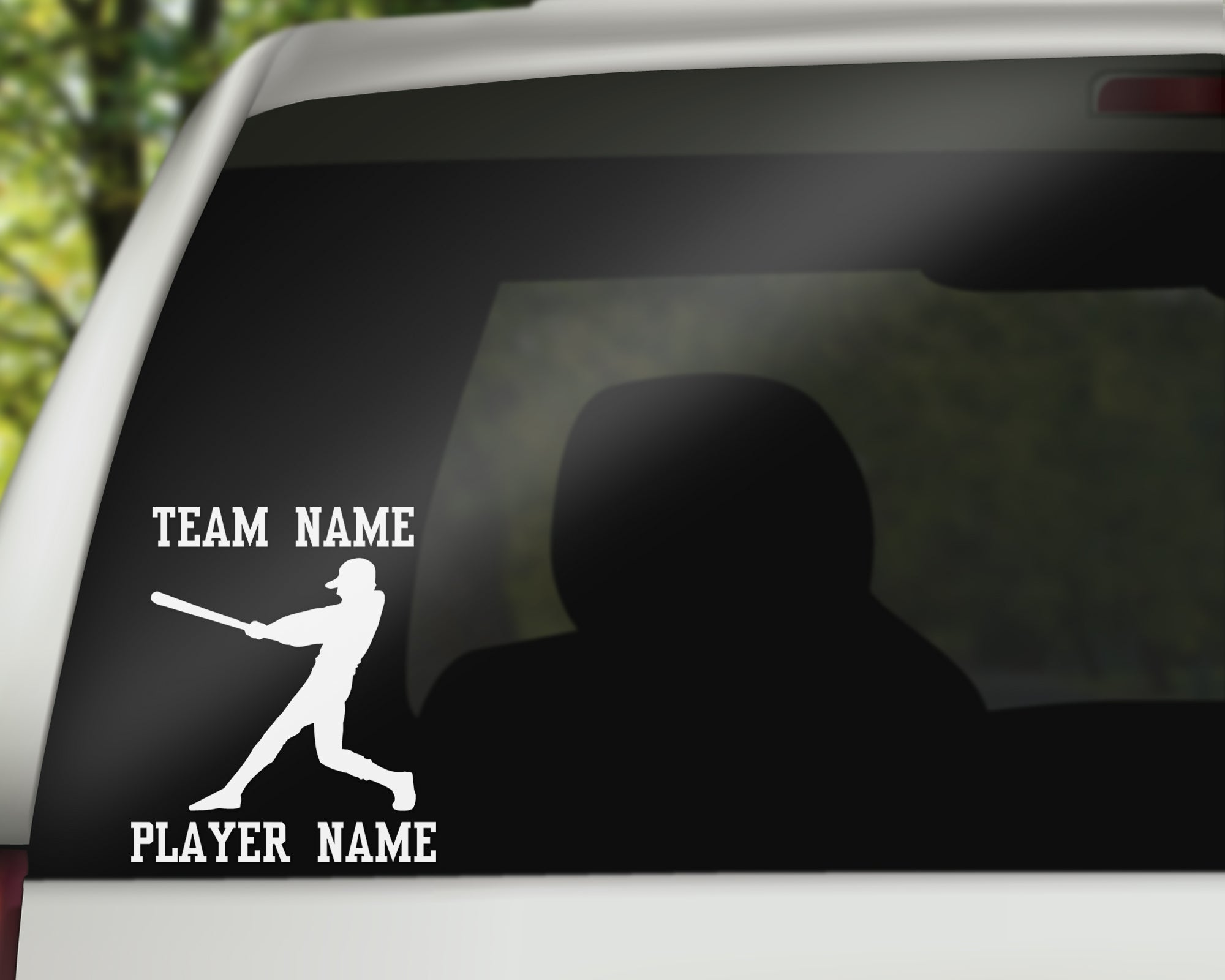 Custom Baseball Car Window Decal - Batter