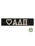 Alpha Delta Pi Headband Love Greek - Black/Silver Sparkle