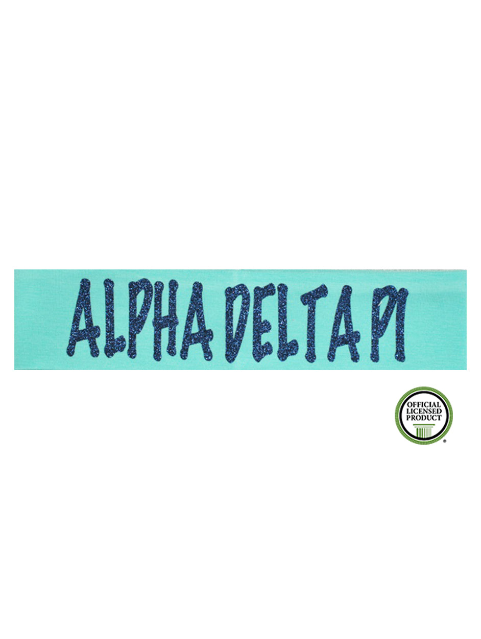 Alpha Delta Pi Headband Marker - Aqua/Navy Sparkle