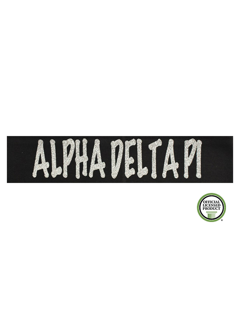 Alpha Delta Pi Headband Marker - Black/Silver Sparkle