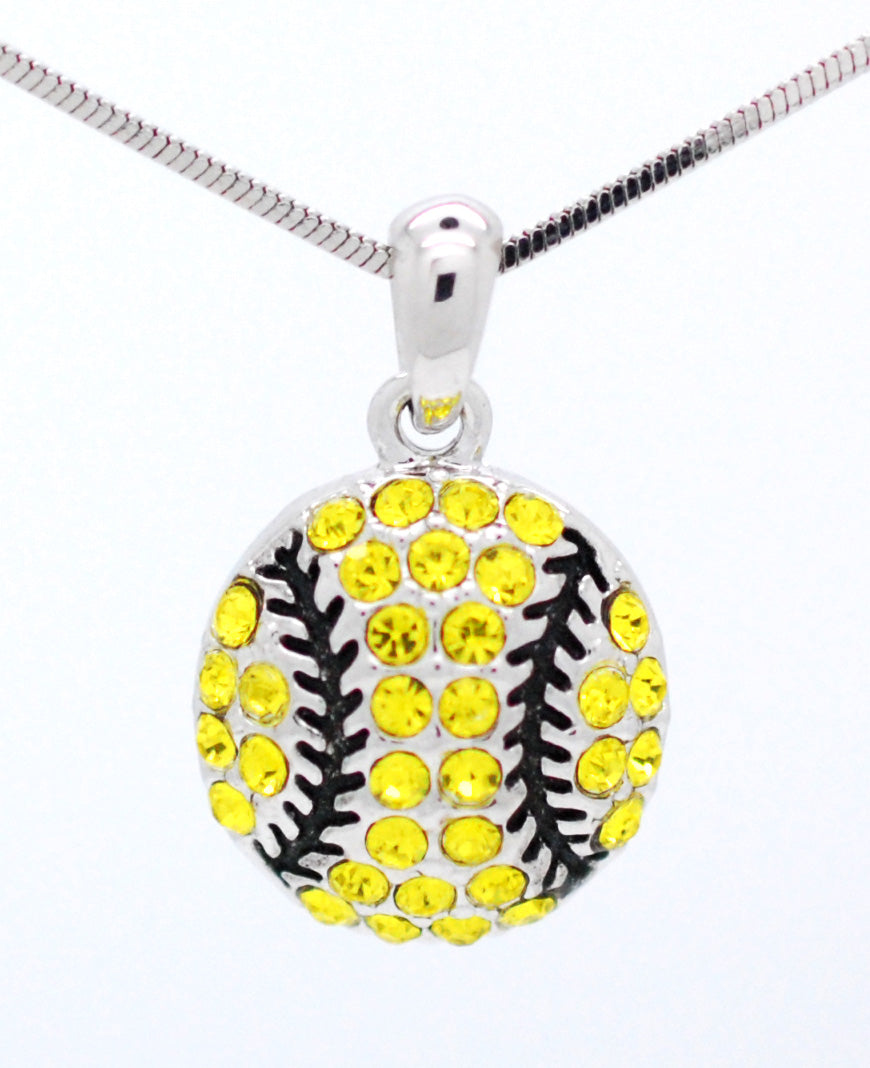 Baseball/Softball Crystal Ball Necklace