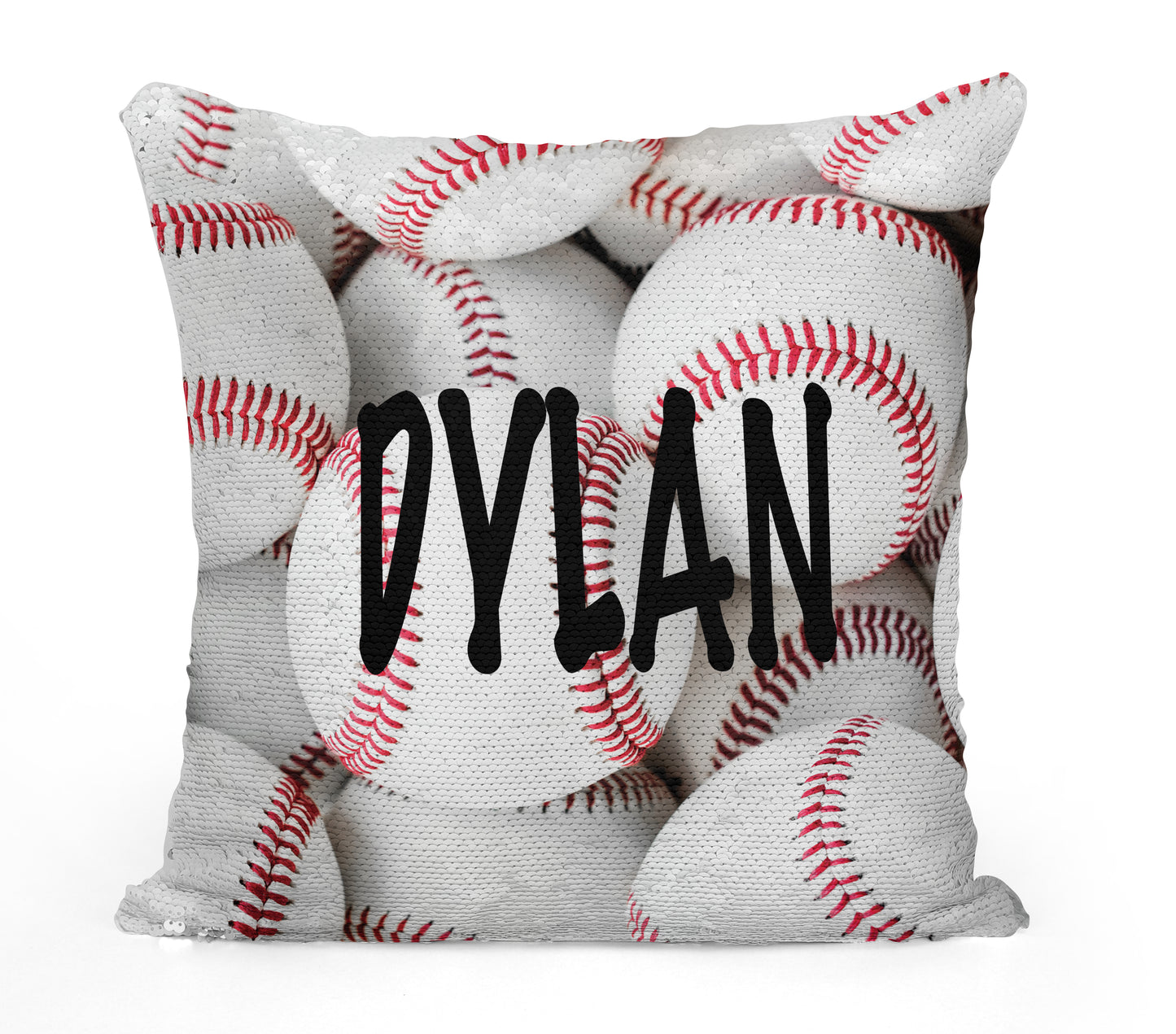PERSONALIZED Baseball Sequin Flip Mermaid Pillow