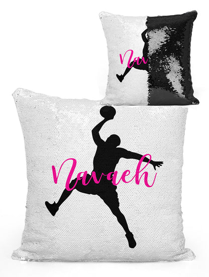Personalized Basketball Sequin Mermaid Flip Pillow With Choice of Image