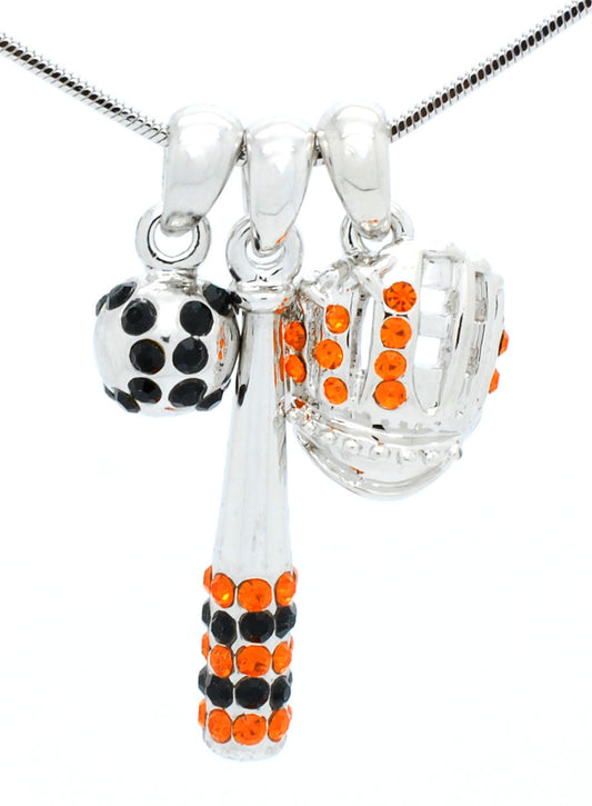 Baseball/Softball Bat/Ball/Glove - Orange/Black