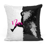 Custom Personalized BASKETBALL PLAYER Sequin Mermaid Flip Pillow