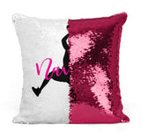 Custom Personalized BASKETBALL PLAYER Sequin Mermaid Flip Pillow
