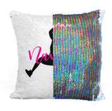 Custom Personalized BASKETBALL PLAYER Sequin Mermaid Flip Pillow