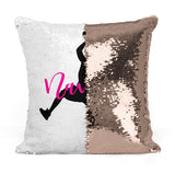 Custom Personalized BASKETBALL PLAYER Sequin Mermaid Flip Pillow