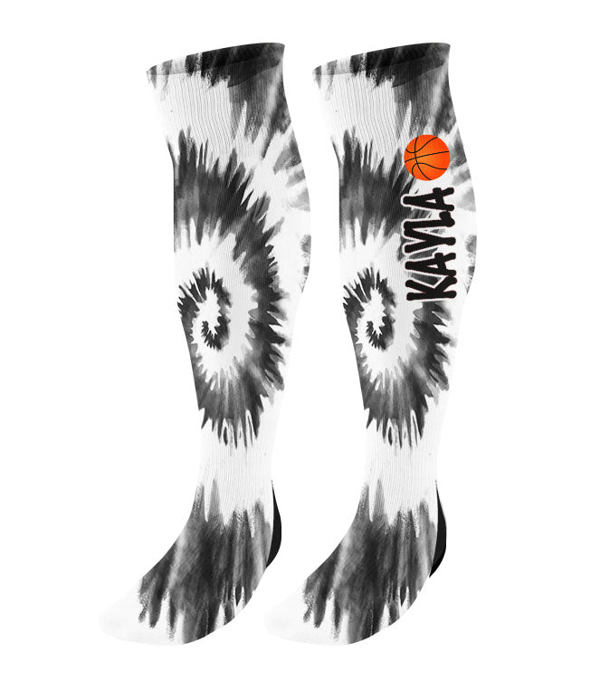 Personalized Tie Dye Basketball Knee High Socks
