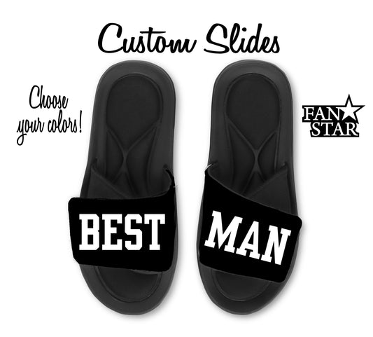 Best Man  Slides, Customize to Match Wedding Colors