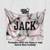 Personalized Baseball Blanket, Plush Blanket
