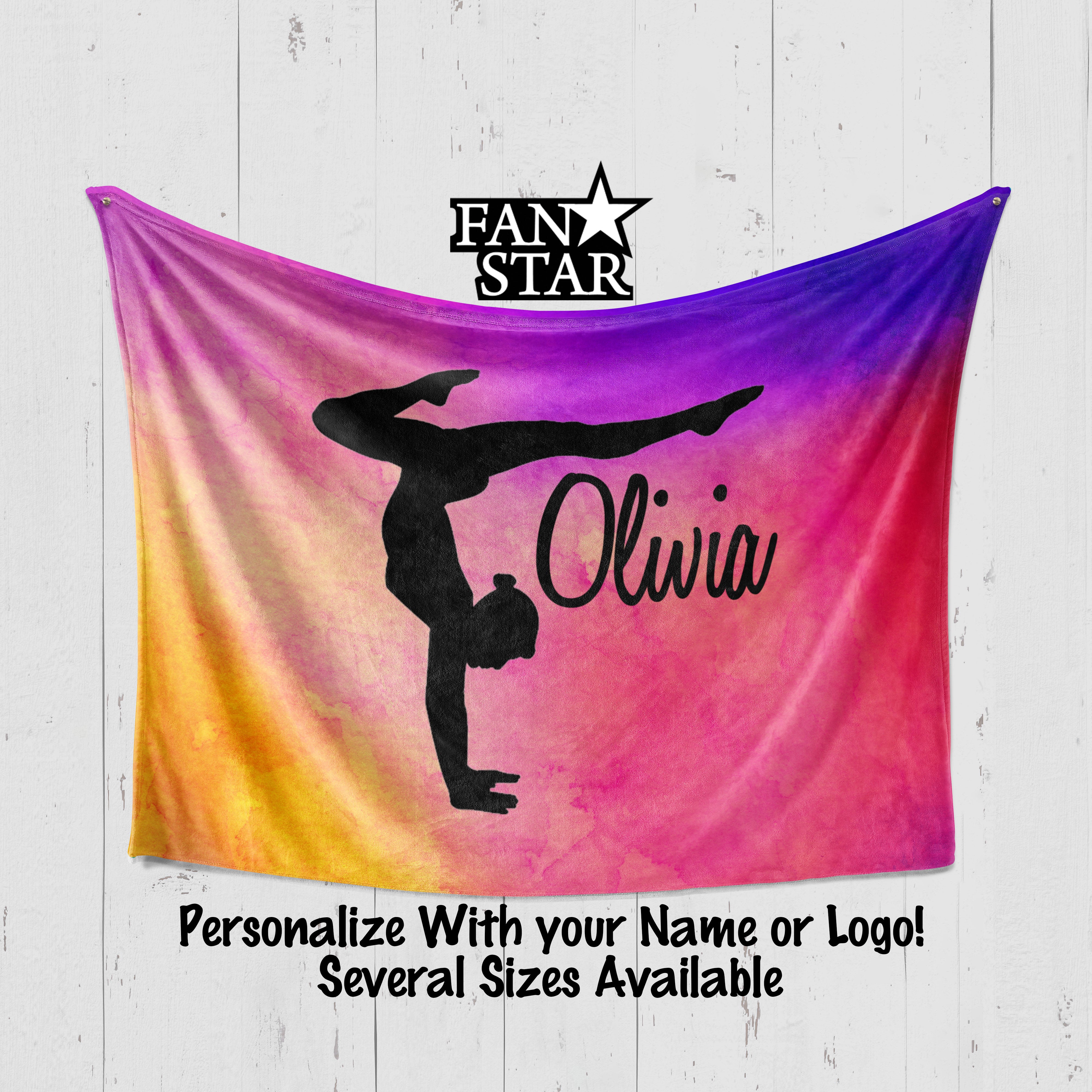 Personalized Gymnast Beam Blanket, Plush Blanket
