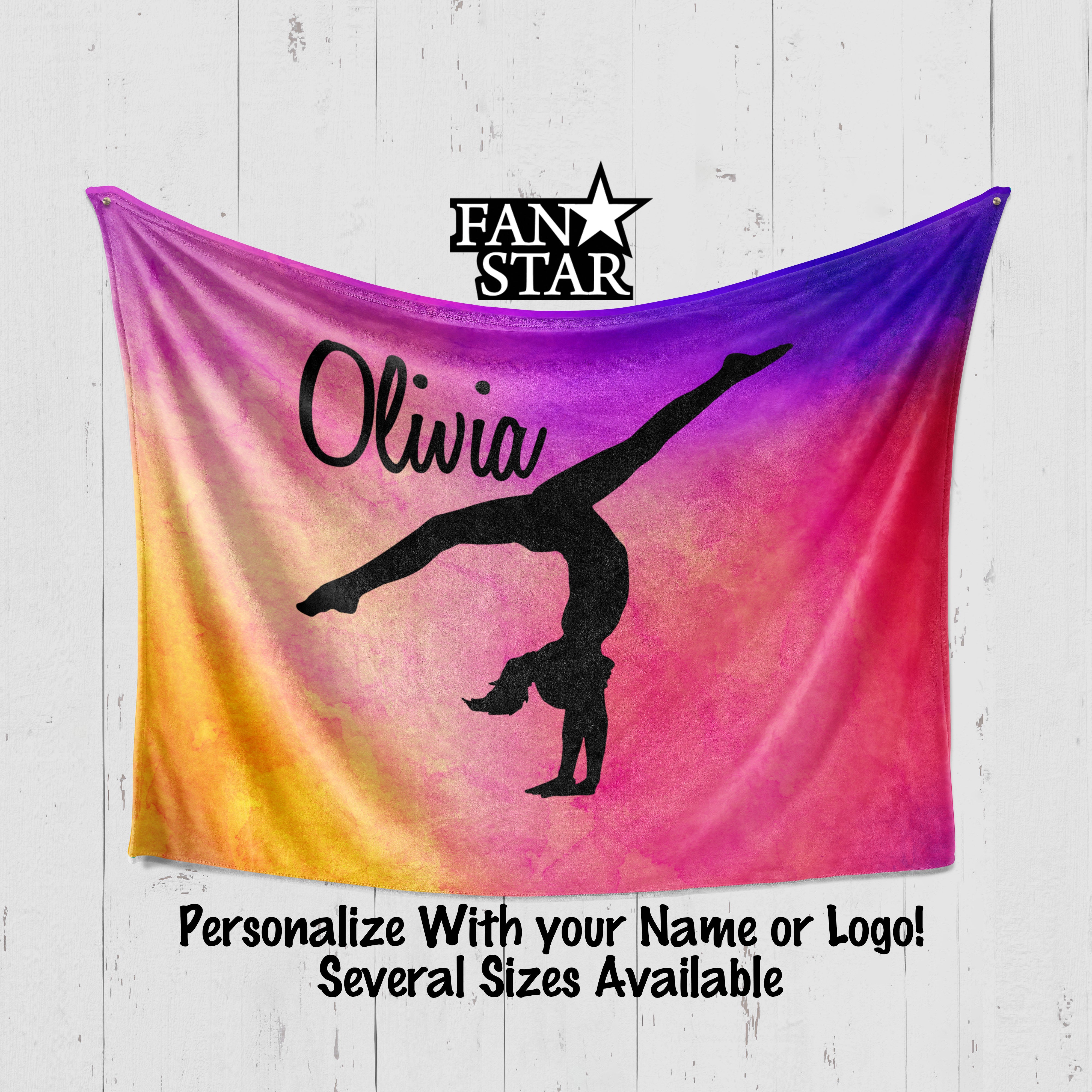 Personalized Handstand Gymnast Blanket, Plush Blanket